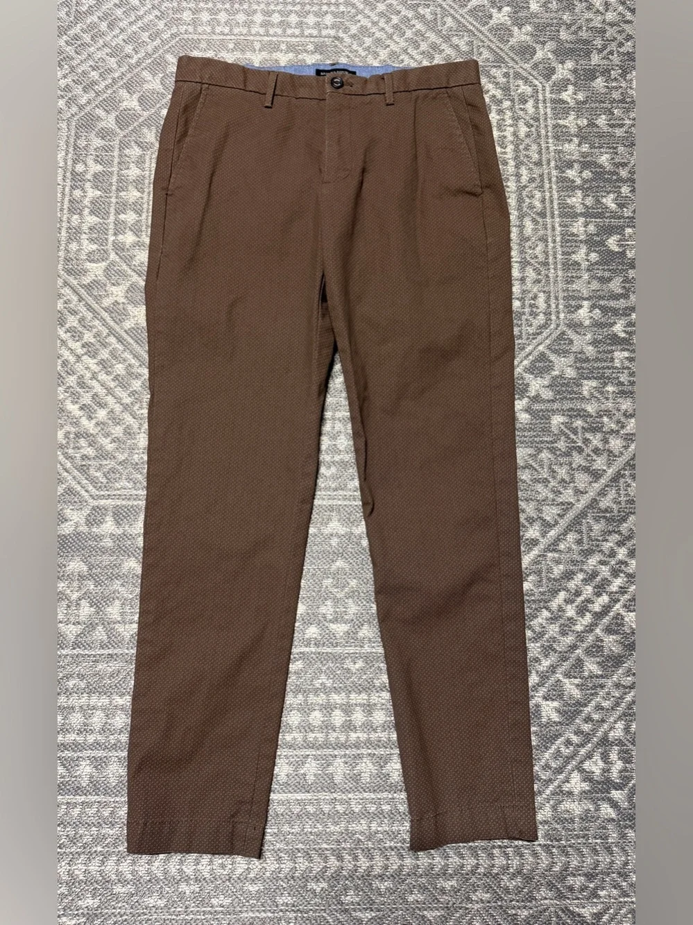 Banana Republic Mason Chino Men's Pants 32x32 Brown Geometric Print